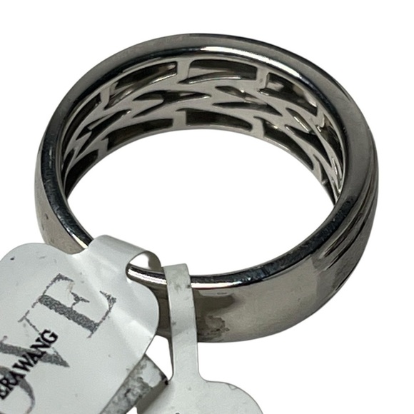 Vera Wang Men's 1/20 CT. T.W. Diamond Four Stone Wedding Band in 14K White Gold - Picture 10 of 14